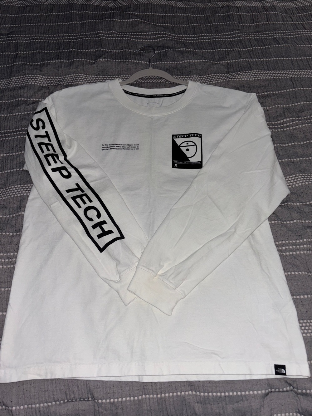 The North Face White 'Steep Tech' Long Sleeve Graphic Tee